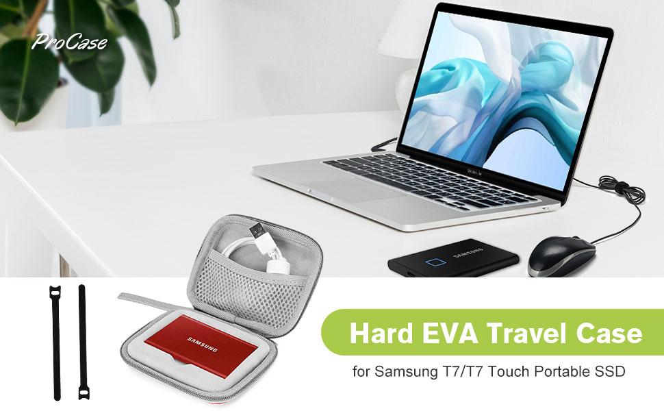 Чохол ProCase для SSD Samsung T7/T7 Touch (500GB/1TB/2TB) - ударостійкий, червоний