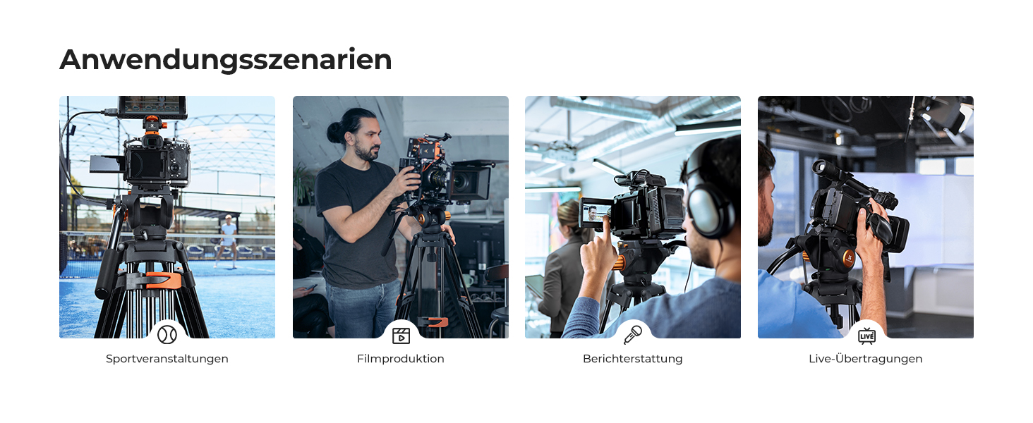 Відеоштатив K&F Concept 202 см з гідравлічною головою та швидкою зміною платформи, посилений тринога для DSLR, відеокамер та дзеркальних камер, навантаження до 8 кг