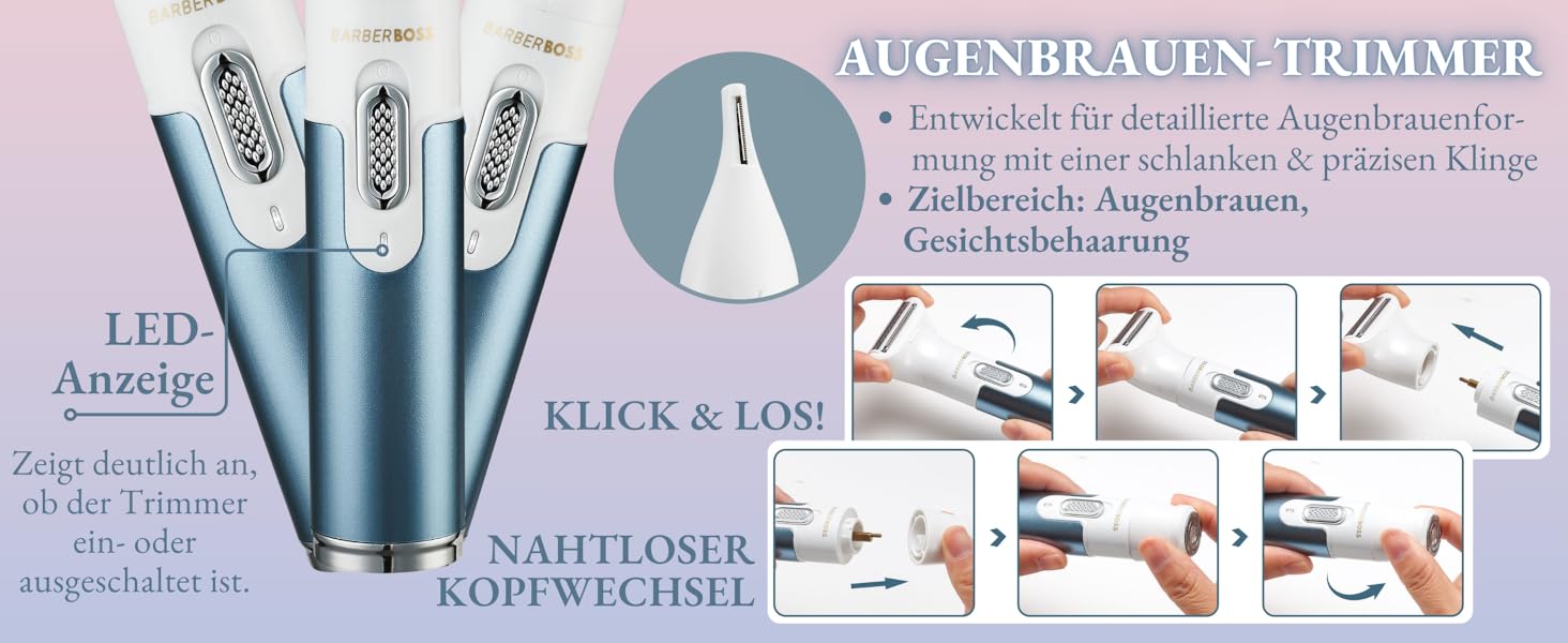 Електричний тример для тіла BarberBoss 3-в-1 QR-8082: для обличчя, ніг, рук та зони бікіні