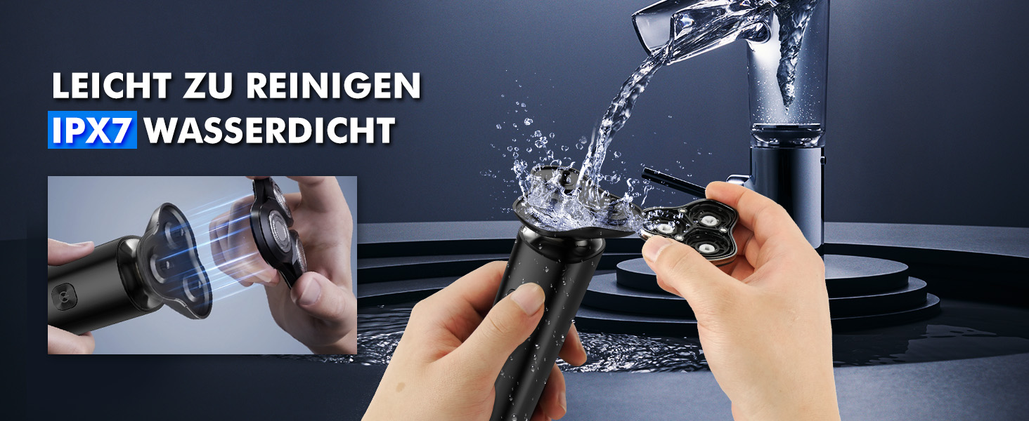 Електричний чоловічий бритва ETROBOT 3-в-1, IPX7, вологостійкий, для сухого та вологого гоління, з магнітною головкою та зарядкою USB-C