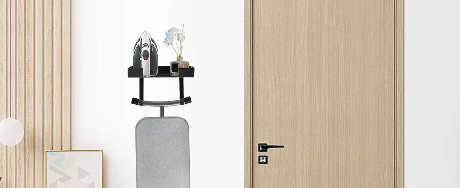 Кріплення для прасувальної дошки настінне, 32*15.7 см. Настінне кріплення для прасувальної дошки з нержавіючої сталі з металевими гачками. Тримач для прасувальної дошки, кріплення для праски на стіну, підходить для прасувальних дошок T/Y форми.