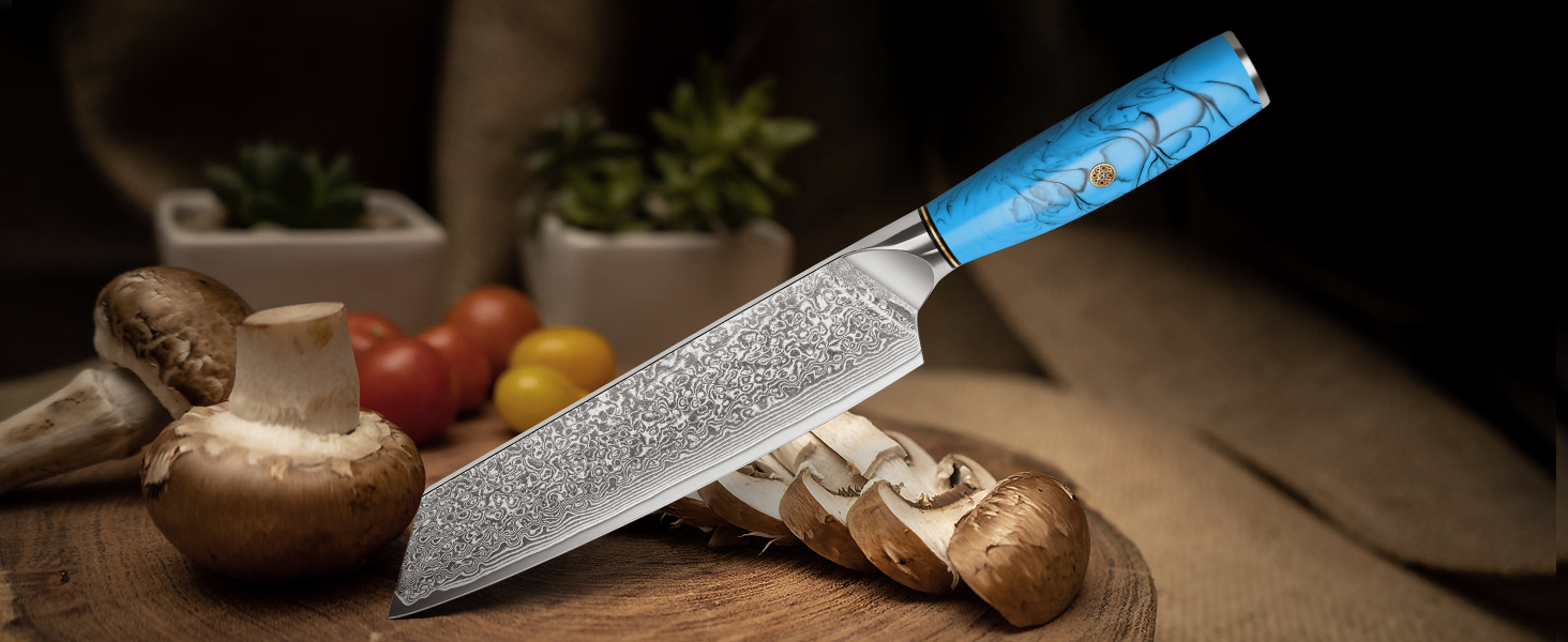 Ніж Kiritsuke з дамаської сталі для кухні, 18.8 см, VG-10, ергономічна ручка, подарункова коробка