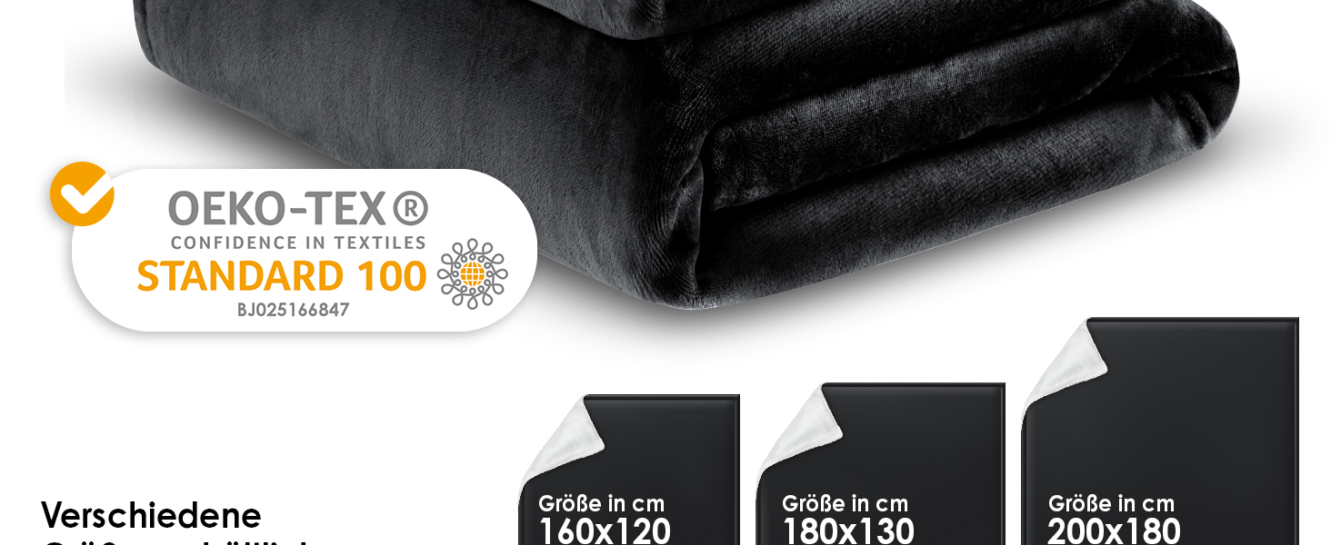 Плед KESSER® з м'якого флісу та шерпи, теплий та затишний, 220 x 240 см (XXL), чорний