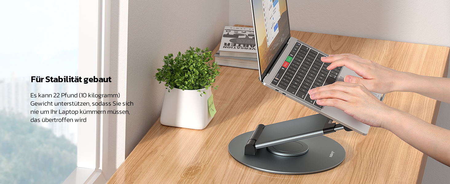 NULAXY Adjustable Laptop Stand - 360° Swivel Base, Height Adjustable up to 20