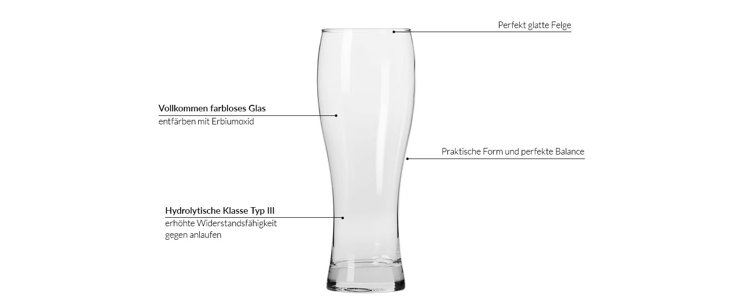 Склянки для пива Krosno з високої пшениці, 0,5 л, набір 6 шт., Chill Collection, для дому та вечірок, можна мити в посудомийній машині