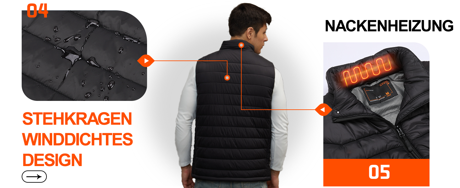 Обогревна жилетка для чоловіків та жінок, жилетка з підігрівом з акумулятором 10000 mAh та 5 зонами підігріву, для катання на лижах та полювання, чорний колір