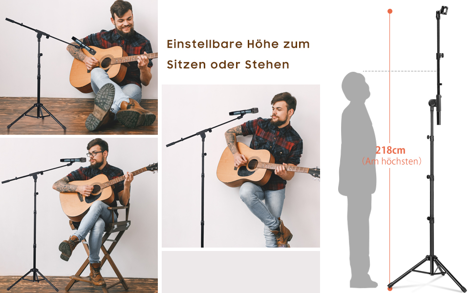 Стійка для мікрофона Cahaya CY0239: металева, портативна, з чохлом для вокалу, виступів, весіль та вулиці