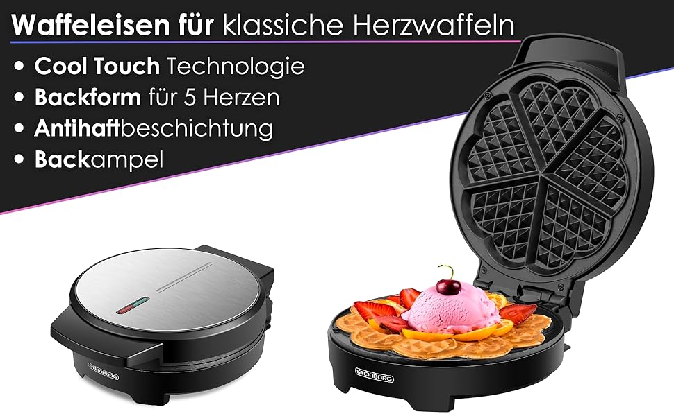 Електричний вафельниця-контактний гриль 1000 Вт | Вафельниця для сердечок | Paninigrill | Вафельниця-тостер | Антипригарне покриття | Cool-Touch |