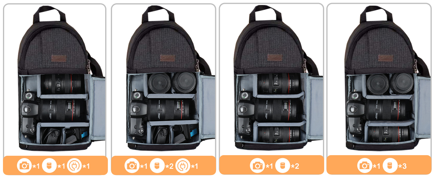 MOSISO Сумка на плічо для камери, фотосумка для DSLR/SLR/беззеркальних камер з тримачем для штатива, знімними вставками, сумісна з Canon/Nikon/Sony/Fuji, чорна