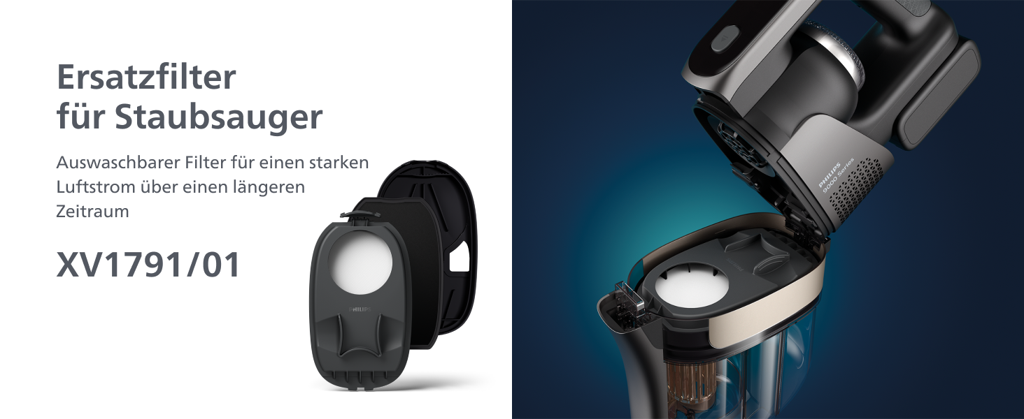 Вертикальний бездротовий пилосос Philips AquaTrio 9000 серії 3-в-1 для сухого та вологого прибирання, чорний