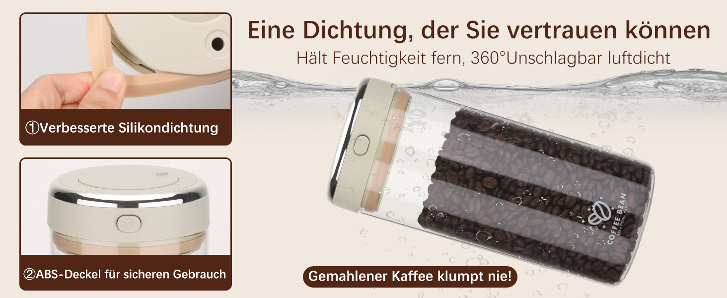 Герметичний контейнер для кави з нержавіючої сталі, 1.7L, з клапаном та індикатором дати, прозорий, для кавових зерен, горіхів, какао, чаю. HK006-01