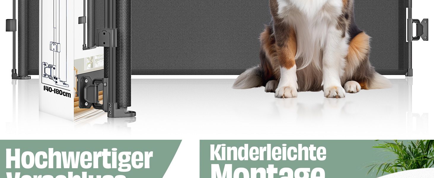 Захист для сходів KIDIZ®: розтяжний захист для дітей та домашніх тварин, 0-180 см, антрацит