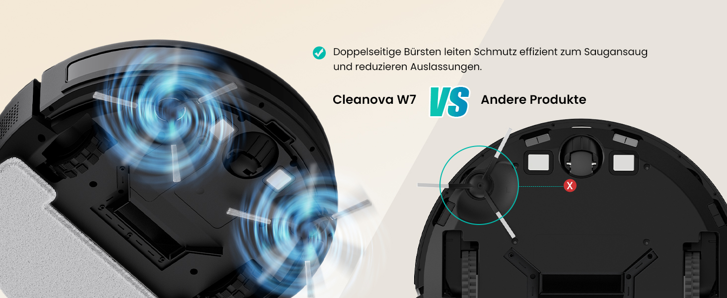 Робот-пилосос Vexilar W7 3-в-1 з функцією миття, потужність 4000Pa, 120 хв роботи, керування через додаток/пульт, для тварин, килимів та твердих поверхонь