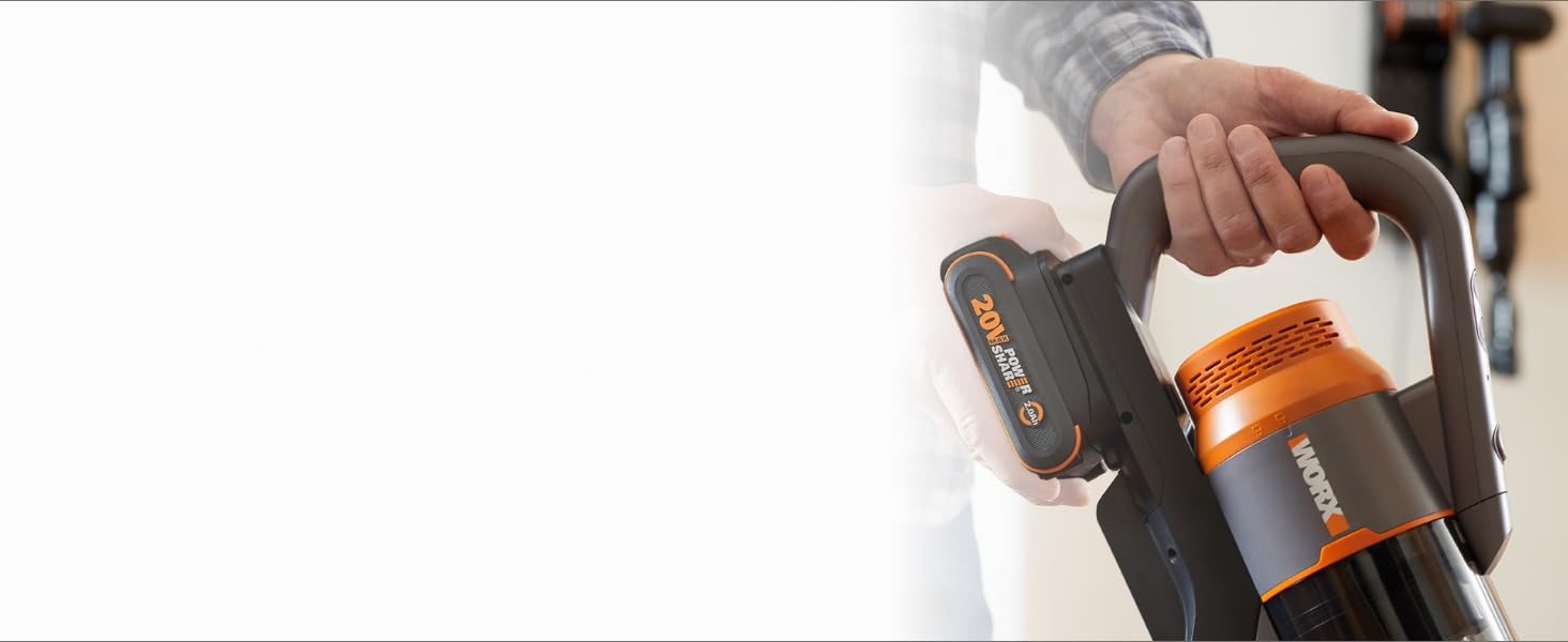 Акумуляторний пилосос WORX 20V WX038: потужний, бездротовий, для дому та авто, з 2 акумуляторами та зарядним пристроєм