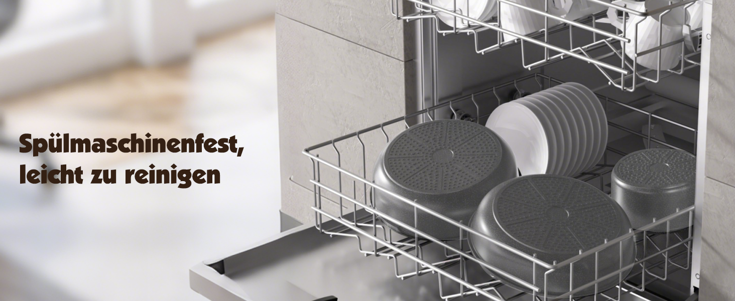 Набір посуду YASHE 21 предмет: каструлі та сковорідки з антипригарним покриттям, знімні ручки, скляні кришки, індукційний, для духовки, стекуваний, білий (сірий)