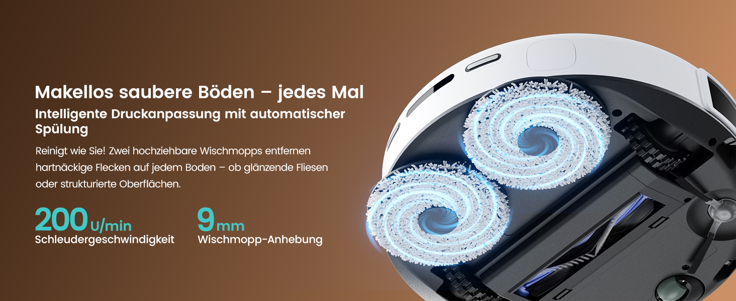 Робот-пилосос LEFANT M3 Gen2 з функцією миття підлоги, 12000Pa, LiDAR-навігація, керування через додаток/Alexa/iWatch