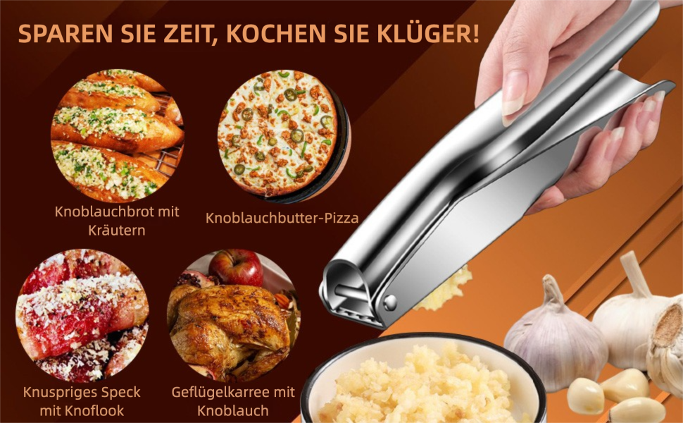 Преміум-притискач для часнику з нержавіючої сталі, Lekdicht - герметичний, легкий у догляді, стійкий до іржі, придатний для миття в посудомийній машині
