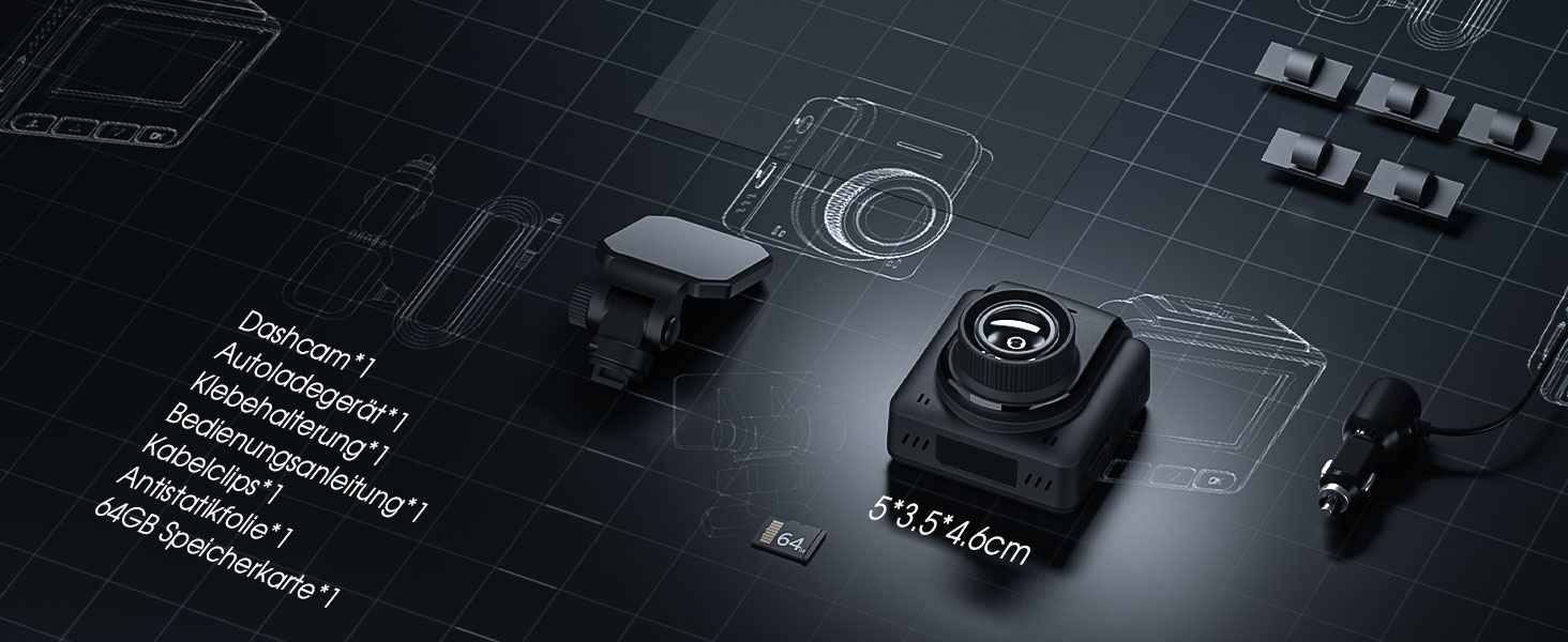 Відеореєстратор Auto WiFi 2K Mini з GPS, IPS-дисплеєм, нічним баченням, WDR та паркувальним режимом