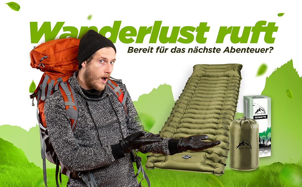Brave Peak Self-Inflating Sleeping Pad with Pillow - 10cm Thick, Warm, Lightweight & Compact for Outdoor, Trekking & Hiking