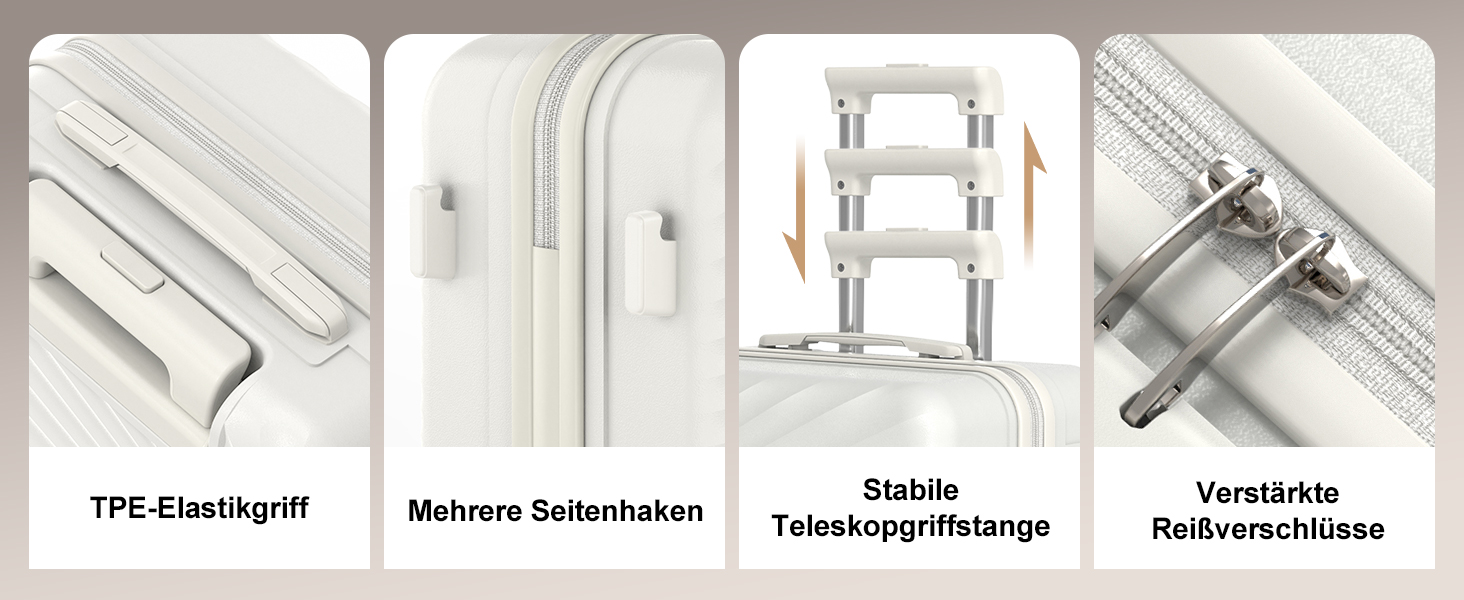 Набір валіз Joyway 6шт з TSA-замком, 4 колеса, зелений (білий), включає багатофункціональну сумку та кулькову сумку