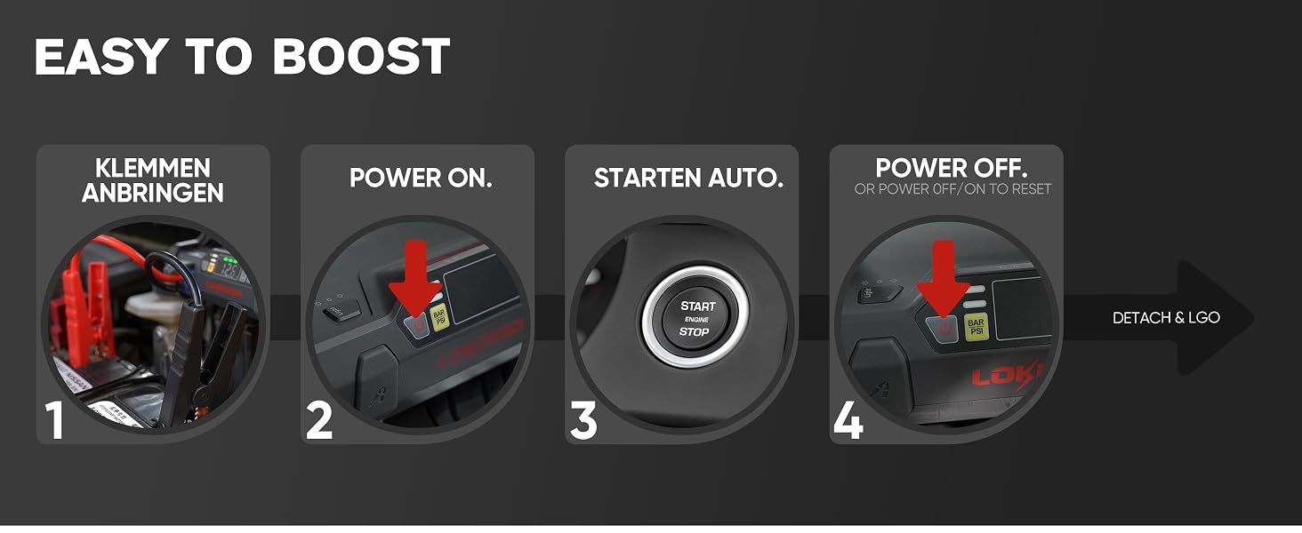 Бустер-стартер LOKITHOR JA300 з компресором 150 PSI та Powerbank 1500A для автомобіля