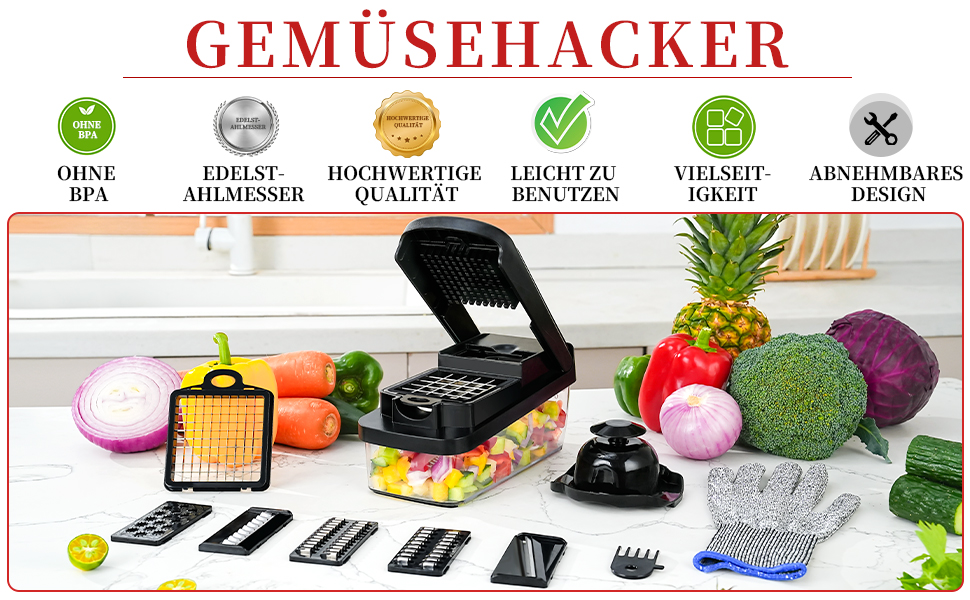 Мульти-овочерізка: слайсер, нарізчик, тертка для овочів та фруктів, чорний колір