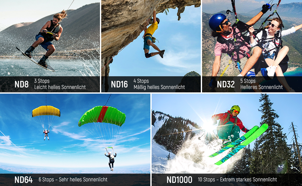 Фільтри NEEWER CPL ND для GoPro Hero 13 12 11 10 9: комплект 6 шт. (CPL, ND8, ND16, ND32, ND64, ND1000)