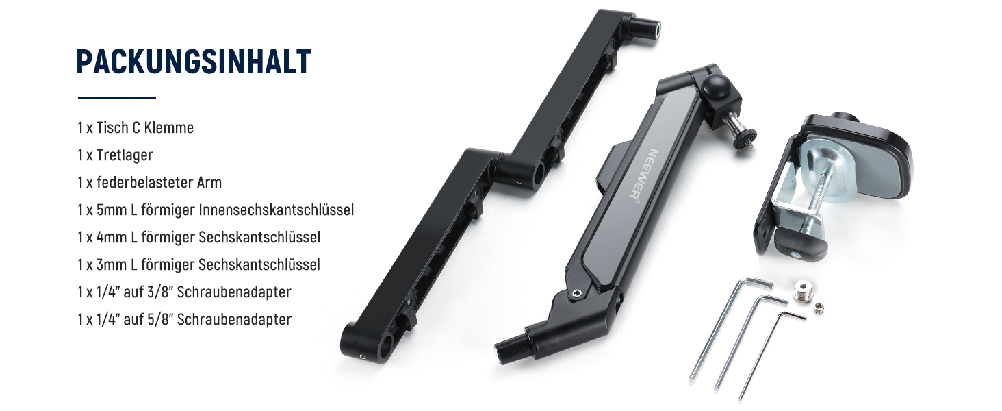 NEEWER Тримач для мікрофона MS002 - настільний, з демпфером, поворотний, з кабелеуправлінням, для подкастів, ігор, стрімінгу