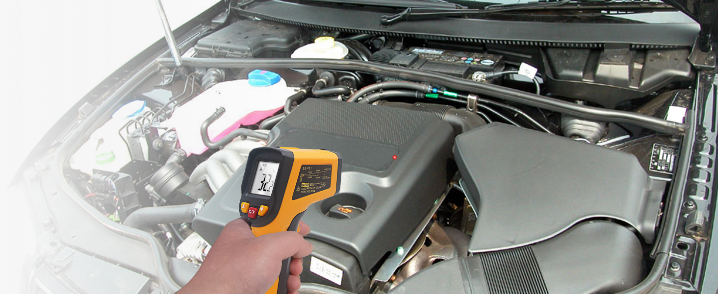 Інфрачервоний термометр KETOTEK Laser Digital IR Pyrometer KT600Y -50°C до 400 °C. Безконтактний вимірювач температури для кухні, барбекю, холодильника, промисловості та продуктів харчування