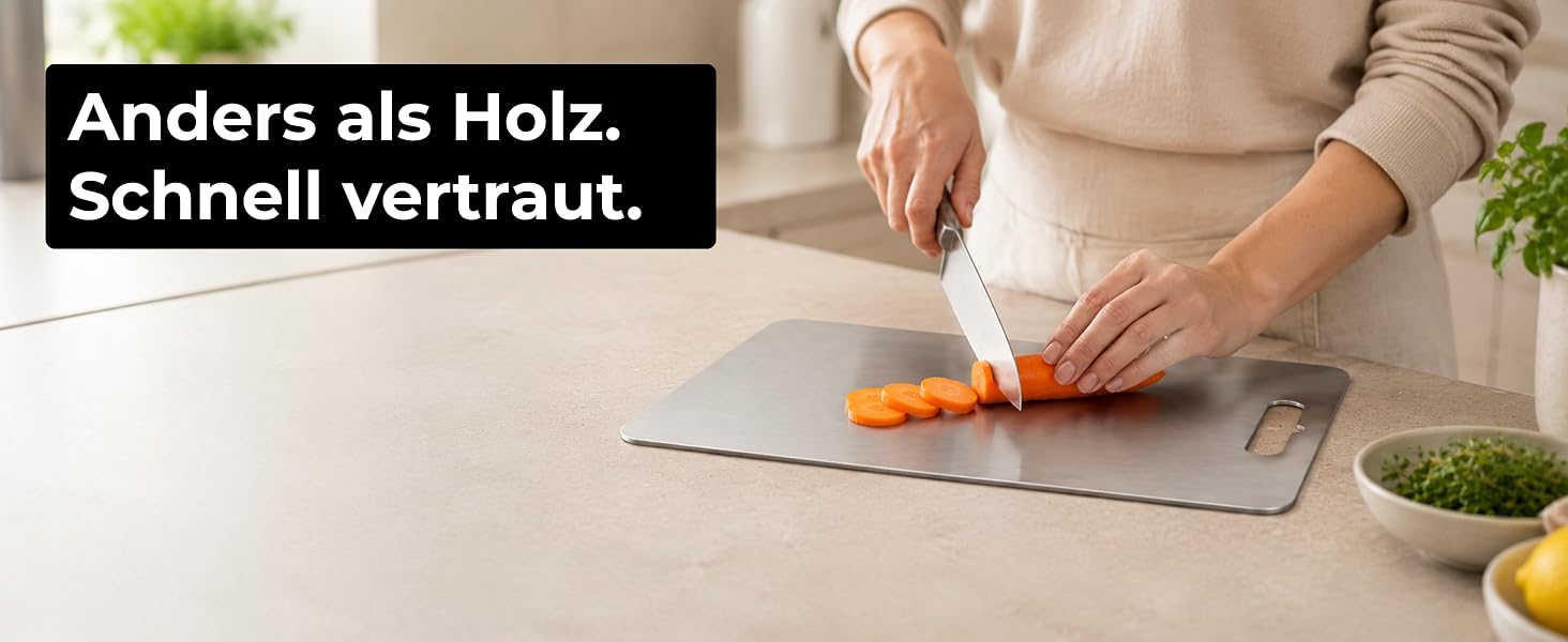 Обрізна дошка зі сталі нержавіючої 30x21 см, Made in Germany, для посудомийки, з силіконовими ніжками