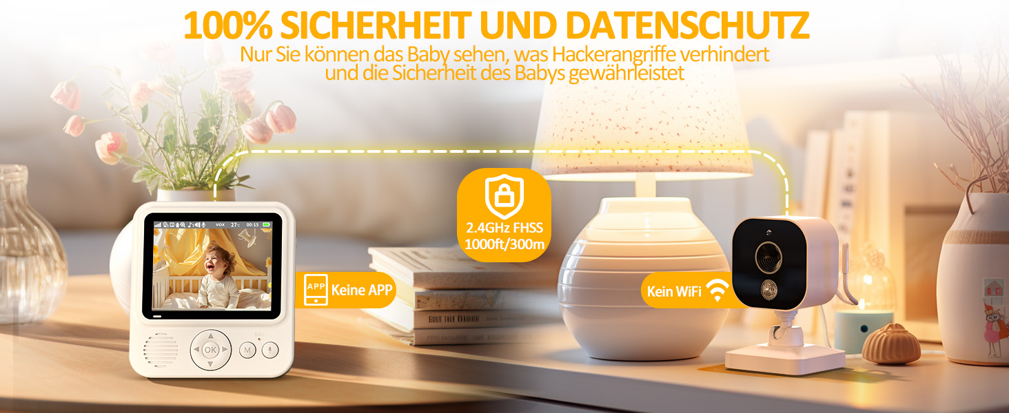 Дитячий відеоняня OBVHNUA з камерою 720p IPS, 2.8' екраном, акумулятором 2000mAh, цифровим зумом, функцією VOX, двостороннім аудіо, нічним баченням, контролем температури та колисковою