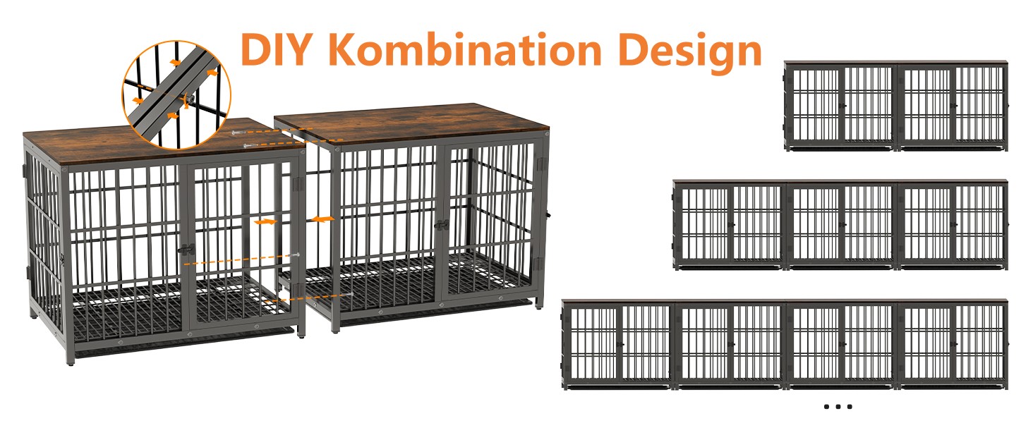 Клітка для собак BingoPaw Holz: Будинок для собак у стилі меблів з трьома дверцятами, знімним піддоном, 78x56x65 см, білий. Також доступна: 91x63x74 см, чорний