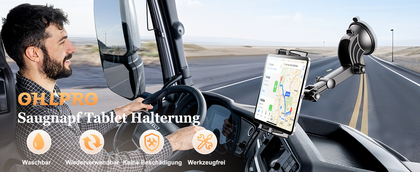 Тримач для планшета в авто OHLPRO: універсальний, для iPad, Galaxy Tab, Switch, 5-13 дюймів