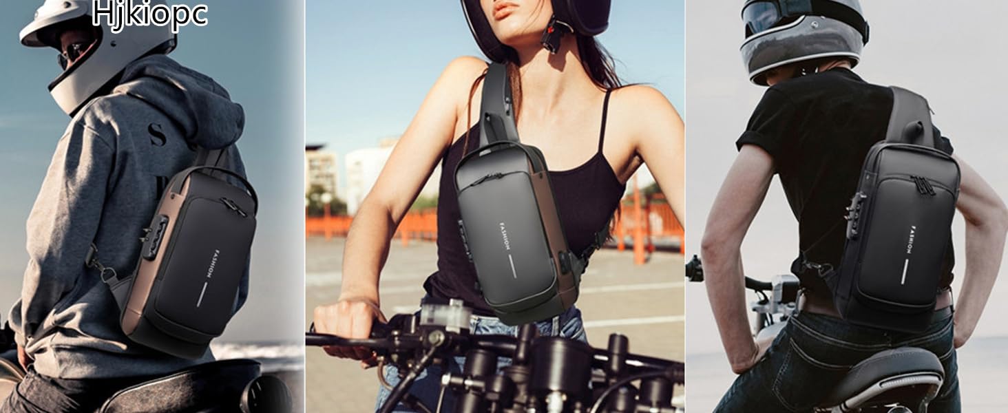 Чоловіча шкіряна нагрудна сумка-слінг, водонепроникна, для подорожей, велоспорту та кемпінгу (темно-коричнева)