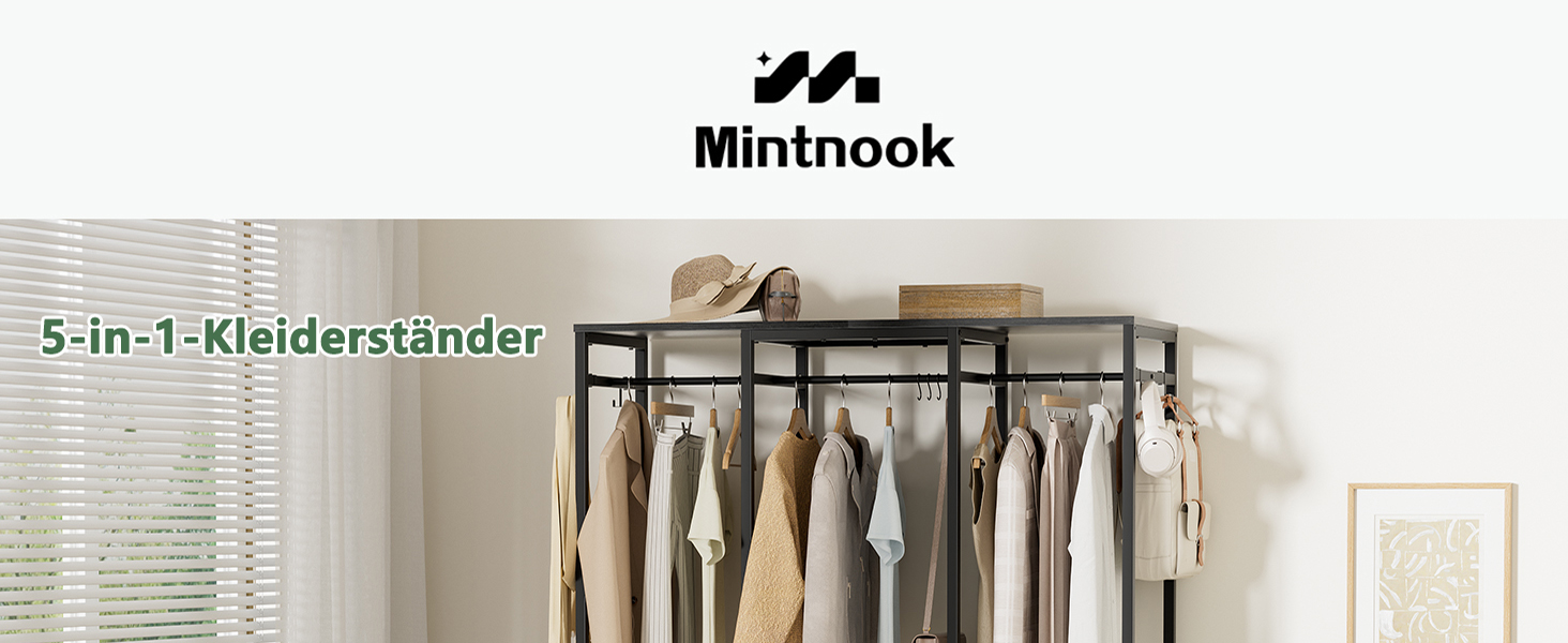 Відкрита шафа для одягу, вішалка для одягу, гардеробна стійка з 4 шухлядами, стабільна вішалка для спальні, вітальні, передпокою (Чорний)