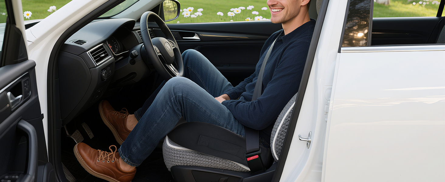 Ортопедична подушка для сидіння BRO Extra Großes з чохлом Ice Silk, Memory Foam. Ергономічна подушка для підтримки куприка для офісного крісла, авто та інвалідного візка.