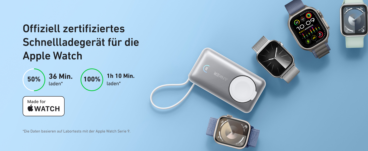 Повербанк Anker MagGo 10000mAh для Apple Watch та iPhone 17/16/15, Samsung, iPad — сертифікований, з вбудованим кабелем USB-C, потужність 35W, білий