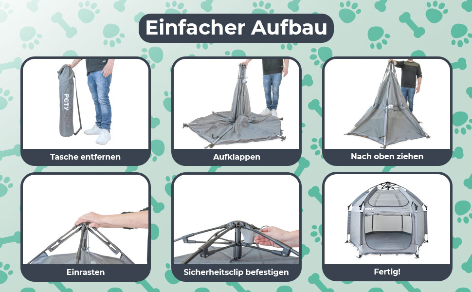 Клітка-вольєр для собак Pety - 150 x 100 см, портативна, з сумкою та кілочками - для відпочинку на природі та вдома, аксесуари для подорожей з собакою - антрацит