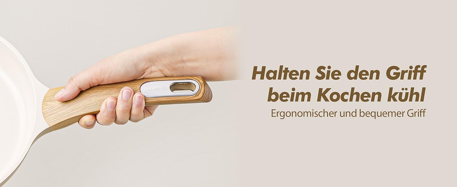 Сковорода SENSARTE з антипригарним покриттям, 30 см, кераміка, гранітне покриття, для плити та індукції, без PFOA/PTFE/PFAS