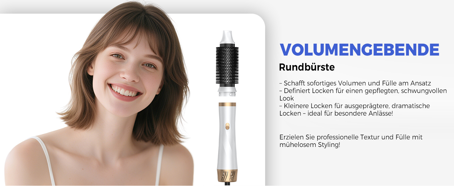 Airstyler 5 в 1: Фен-щітка, плойка, термощітка, для об'єму, випрямлення та локонів. 1000W, 3 температурні режими. Рожевий/Білий