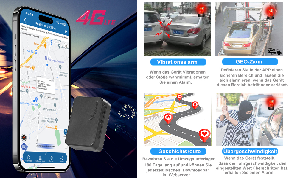 GPS трекер для авто TKMARS 4G, 20000 мА·год, магнітний, водонепроникний IP67, велика дальність, без підписки, кілька режимів сигналізації, безкоштовний додаток