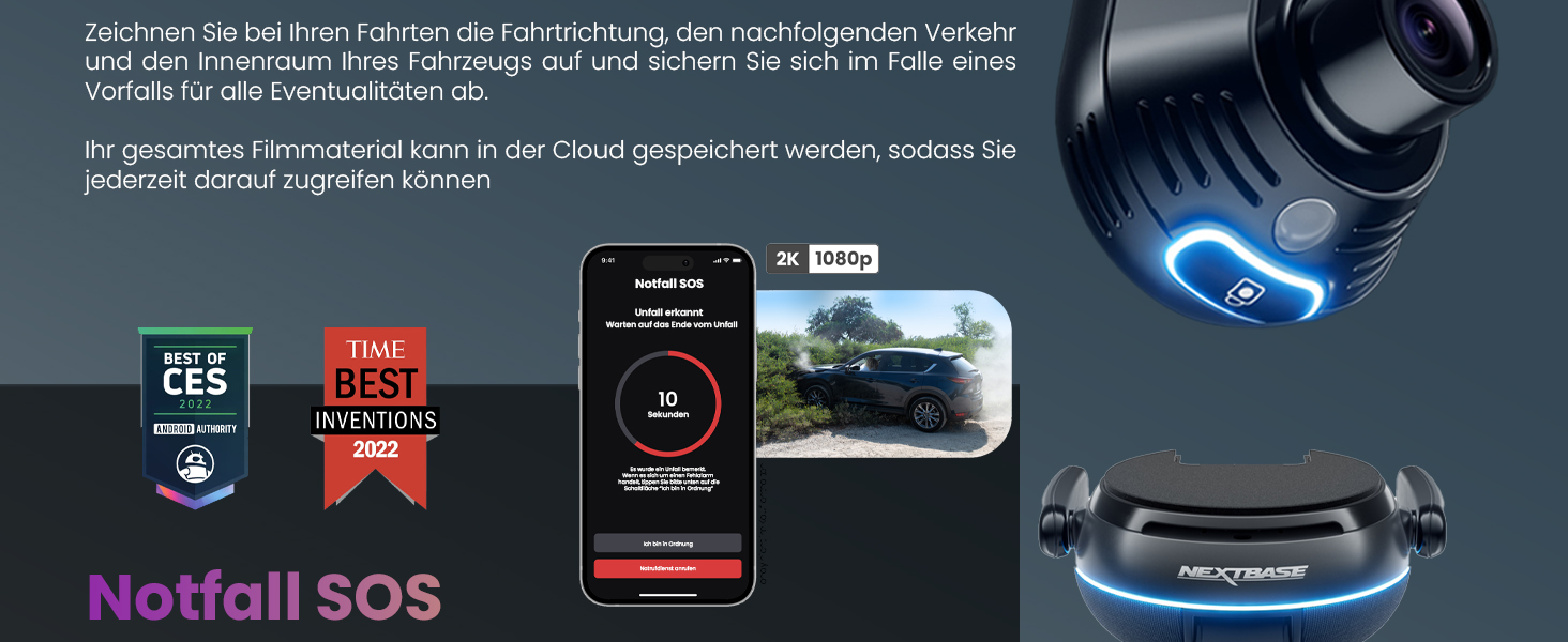 Автомобільний відеореєстратор Nextbase IQ 2K з роздільною здатністю 1440p