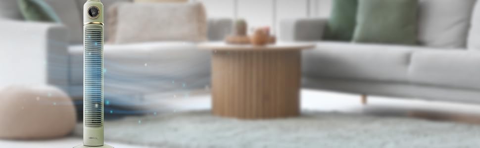 Вентилятор Cecotec EnergySilence 1090 Skyline Retro Smart Green - підлоговий, 81 см, 40W, LED дисплей, сенсорне та дистанційне керування, 3 швидкості, 3 режими, таймер 12 годин, осциляція 72º, зелений