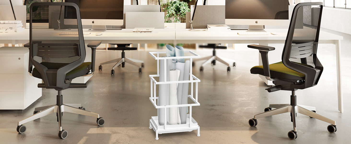 Металева підставка для парасольки Alyoen з водозбірником та регульованими ніжками, 26.5 x 21.5 x 47.5 см, для великих та маленьких парасольок, білий колір