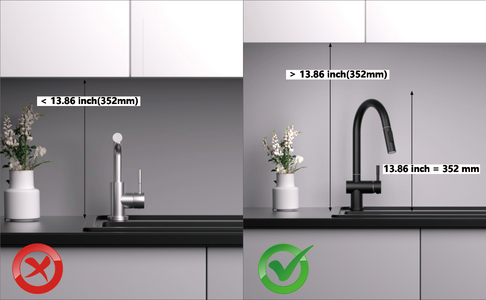 Кран кухонний високого тиску SEMANEY з висувною лійкою, поворотний на 360°, одноручковий, матовий чорний