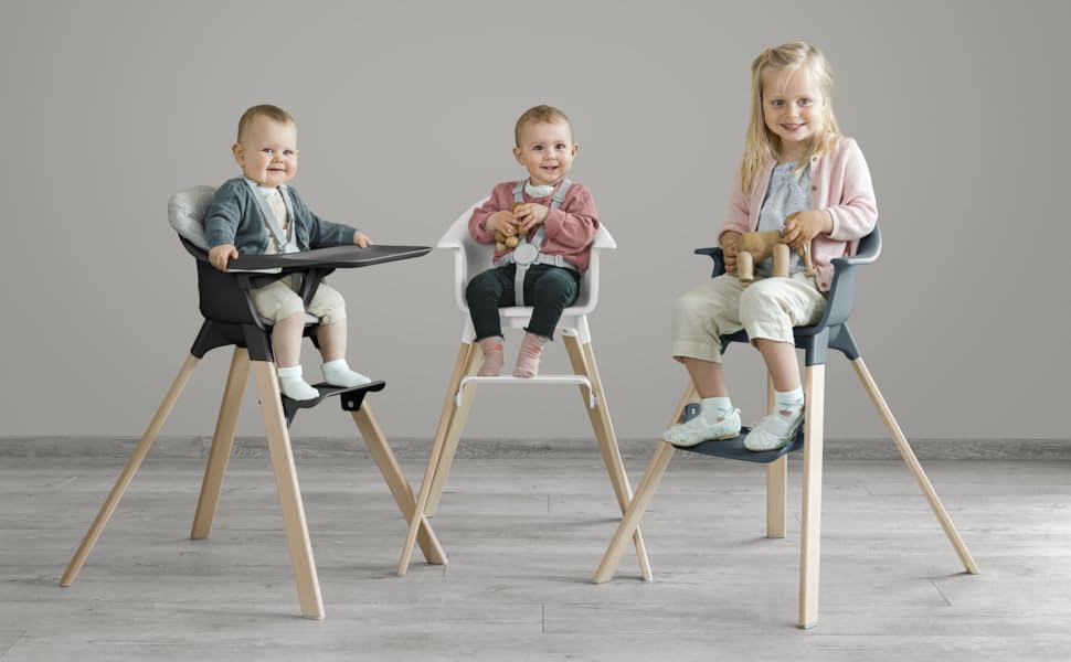 Стілець для годування Stokke Clikk Glacier Green з підносом і ременем безпеки, легкий, ергономічний, для дітей 6-36 місяців, до 15 кг