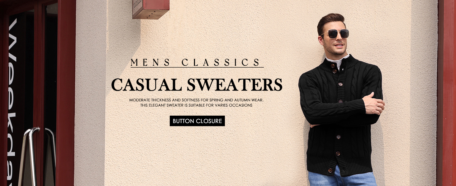 Чоловічий в'язаний кардиган NITAGUT, стильний зимовий, лаконічний, теплий, темно-синій