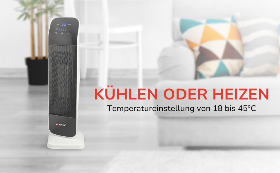 Електричний обігрівач та вентилятор Alpina - Турбо вентилятор з пультом та таймером, 2000W