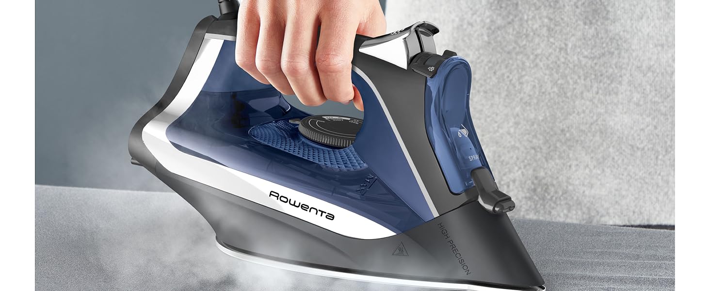 Праска Rowenta Acessteam DW4301: 2500 Вт, 140 г/хв, Microsteam 300, захист від накипу, без крапель, блакитно-чорна