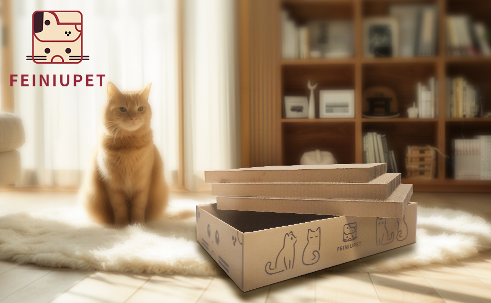 Набір когтеточок для котів (3 шт.): велика когтеточка з будиночком, довговічна двостороння гофрокартонна поверхня, іграшка для дому, безпечна та чиста